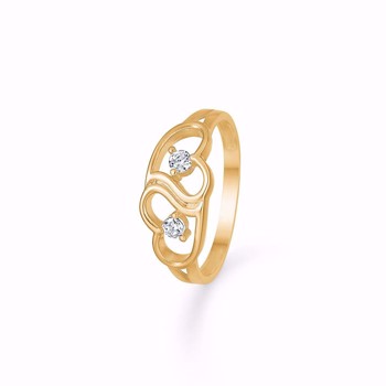 Smuk ring med zirkonia i 8 kt. Guld