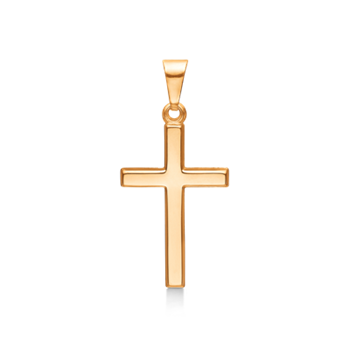Vedhæng i 8 karat guld med kors, 13 x 21 mm – Støvring Design