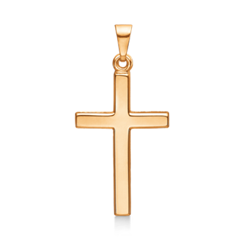 Vedhæng i 8 karat guld med kors, 16 x 25 mm – Støvring Design