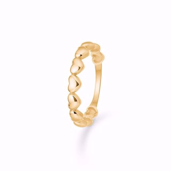 , ring i 8 karat guld med hjerter