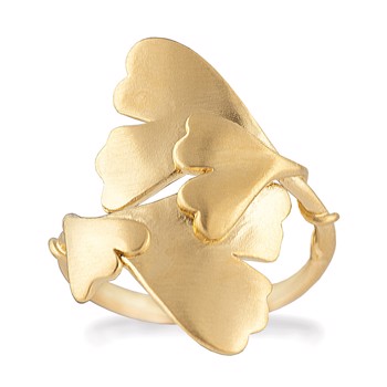 Rabinovich Maidenhair Tree fingerring i forgyldt sterling sølv med ginkgoblade