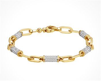 Armbånd i 8 karat guld med zirkonia, 18 cm – Støvring Design