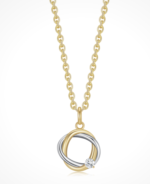 Halskæde i 8 karat guld med gul zirkonia, 45 cm – Støvring Design