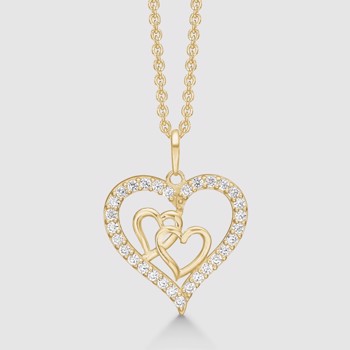 Vedhæng i 8 karat guld med zirkonia, 24 x 18 mm – Støvring Design