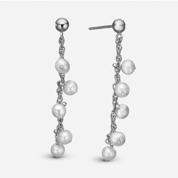 Christina Dangling Pearls ørehængere – sølv