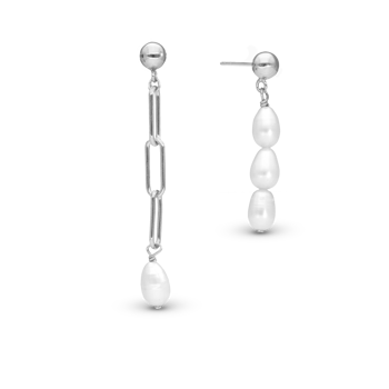 Christina Playful Pearls ørehængere – sølv