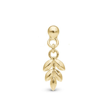 Christina Dangling Oak Leaf Single ørestik (single) – forgyldt sølv