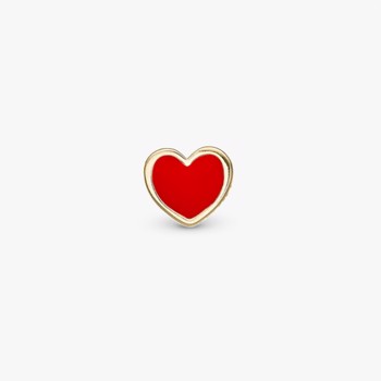 Christina Red Heart Single ørestik (single) – forgyldt sølv