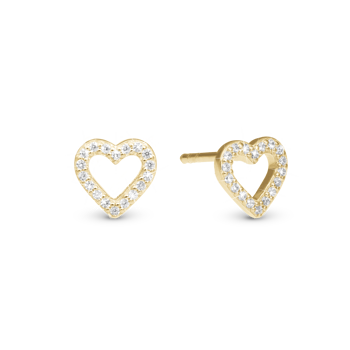 Christina Shimmery Heart ørestikker – forgyldt sølv