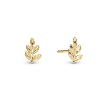 Christina Oak Leaf ørestikker – forgyldt sølv