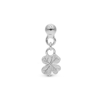 Christina Dangling Four Leaf Clover Single ørestik (single) – sølv