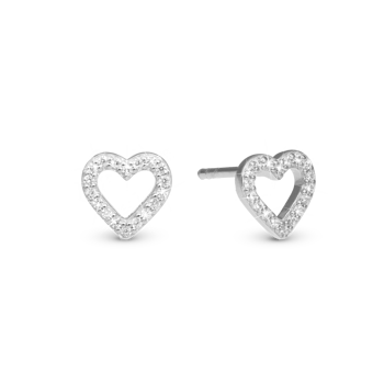 Christina Shimmery Heart ørestikker – sølv