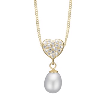 Christina Sparkling Heart vedhæng – forgyldt sølv