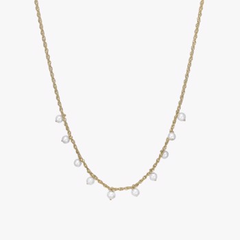 Christina Dangling Pearls halskæde – forgyldt sølv