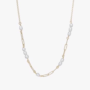 Christina Links and Pearls halskæde – forgyldt sølv