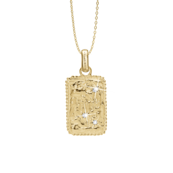 Christina Antique Square Large vedhæng – forgyldt sølv