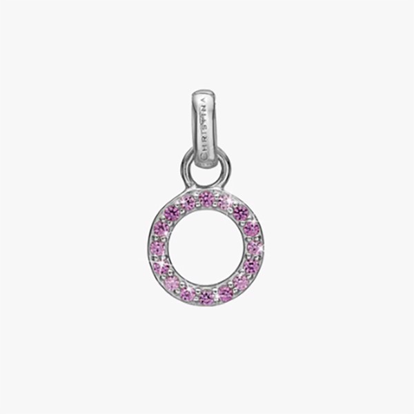 Christina Pink CZ Circle vedhæng – sølv