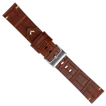 Urrem i cognac imiteret alligatorskind, 18-24 mm – urrem fra Houmann