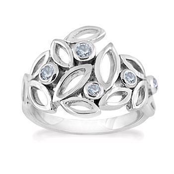 Rabinovich Artistic Bunch fingerring i sterling sølv med skyblå topas