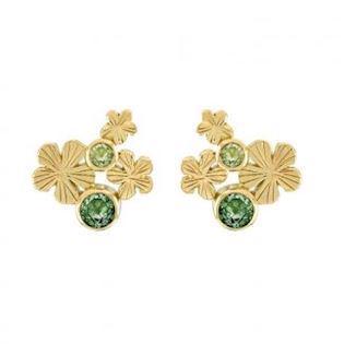 Rabinovich Primrose ørestikker i forgyldt sterling sølv med peridot og kvarts