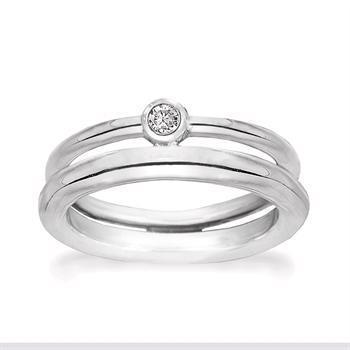 Rabinovich Ribbon fingerring i sterling sølv med hvid topas