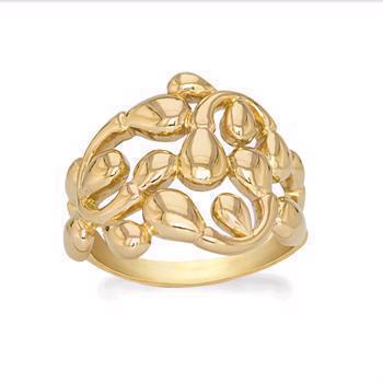 Rabinovich forgyldt sterling sølv fingerring, Dancing Drops