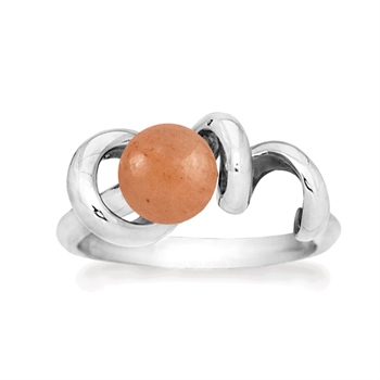 Rabinovich Sterling sølv fingerring, Soft Line med aventurin