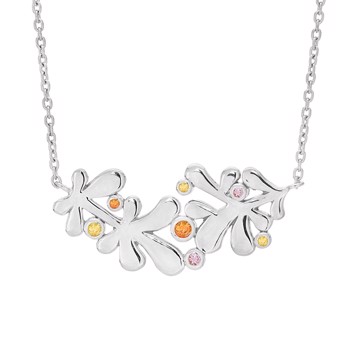 Rabinovich SUNSET Sterling sølv halskæde med orange, gul og pink safir