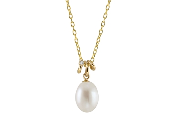 Guld collier, perle - Carmine