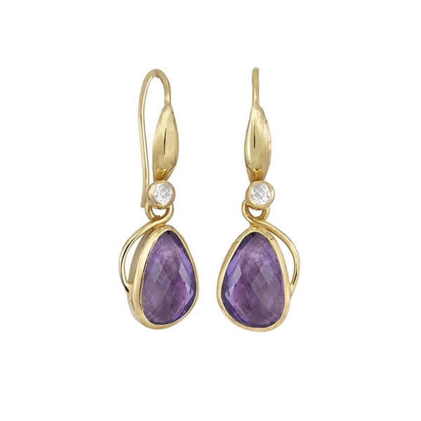 Rabinovich Breezy forgyldt sterling sølv øreringe med Amethyst og topas