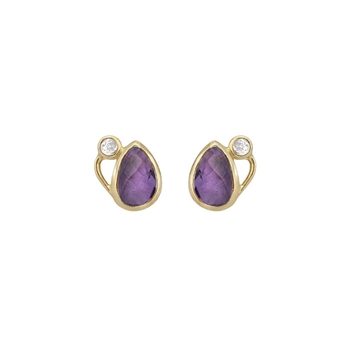 Rabinovich Breezy forgyldte sterling sølv øreringe med Amethyst og topas