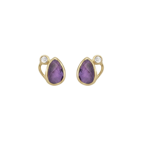 Rabinovich Breezy forgyldte sterling sølv øreringe med Amethyst og topas