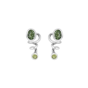 Rabinovich Curlicue sterling sølv øreringe med Kvarts og peridot