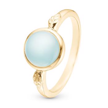Køb model 3.26.B-55, Ring med ægte blå chalcedon forgyldt sterling sølv  her hos Houmann.dk