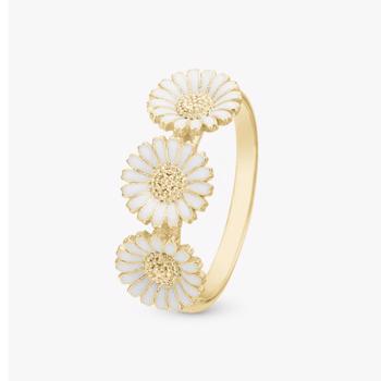 Christina Triple Marguerite ring – forgyldt sølv
