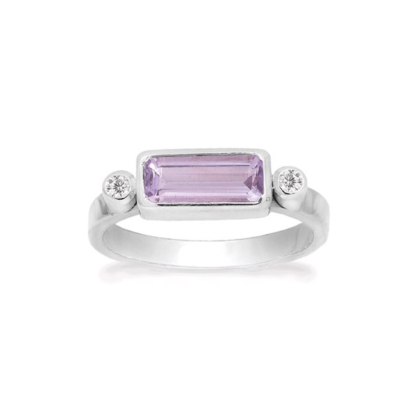 Sølv ring med pink ametyst & zirkoner - Rabinovich