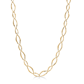 Forgyldt sølvcollier 50cm