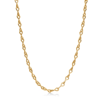 Forgyldt sølvcollier 50cm