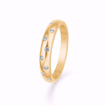 Smuk ring i 8 karat guld med glitrende zirkonia