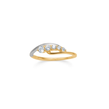 Guldring - 8 kt. med zirkonia