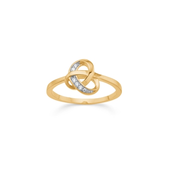 Guldring - 8 kt. med zirkonia