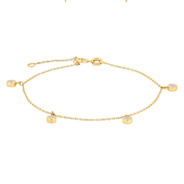 Armbånd i 8 karat guld med zirkonia, 18 cm fra Siersbøl – forhandlet hos Houmann.dk