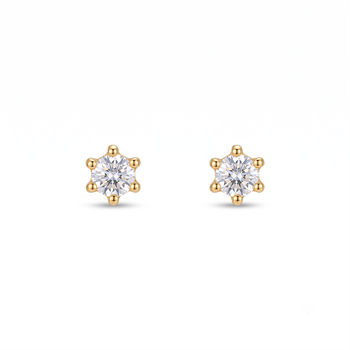 8 karat guld ørestikker med 3 mm zirkonia,  Ø 4 mm