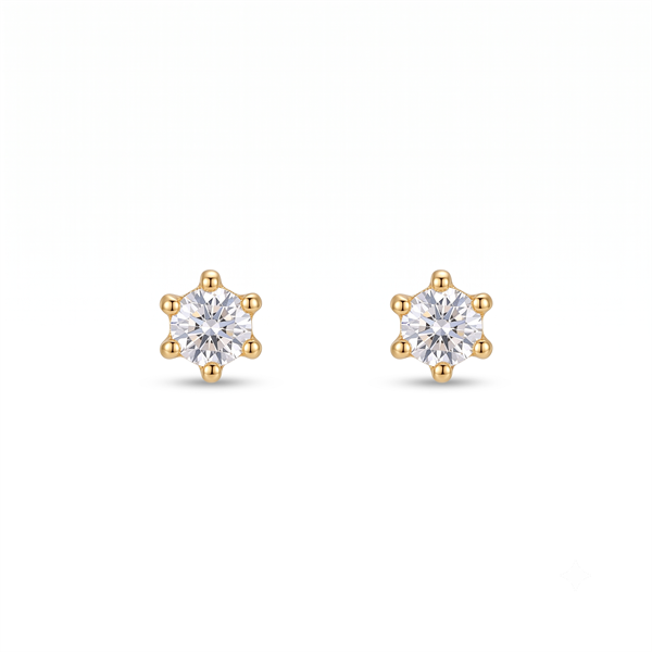 8 karat guld ørestikker med 3 mm zirkonia,  Ø 4 mm