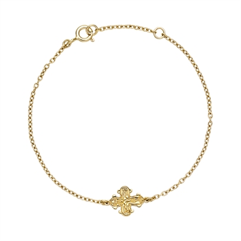 Armbånd med kors i forgyldt sterling sølv – Lund Copenhagen