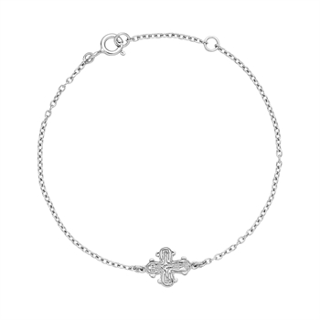 Armbånd med kors i sterling sølv, 16 cm – Lund Copenhagen