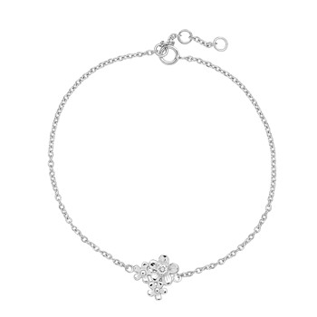 Armbånd med blomst i sterling sølv med zirkonia, 19 cm – Lund Copenhagen