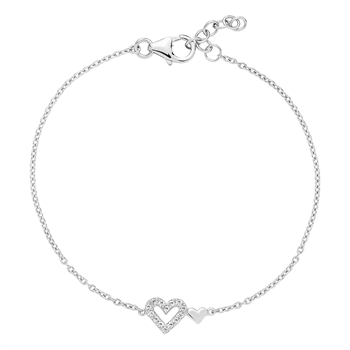 Armbånd med hjerte i sterling sølv med zirkonia – Lund Copenhagen