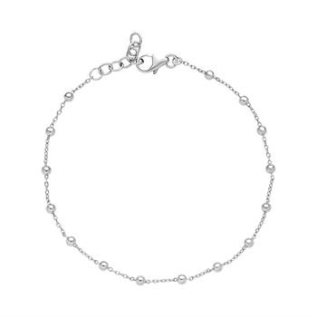Armbånd med kugle i rhodineret sterling sølv, 18 cm – Lund Copenhagen