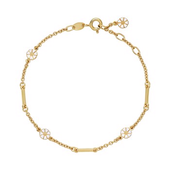 Armbånd med marguerit i forgyldt sterling sølv, 19 cm – Lund Copenhagen